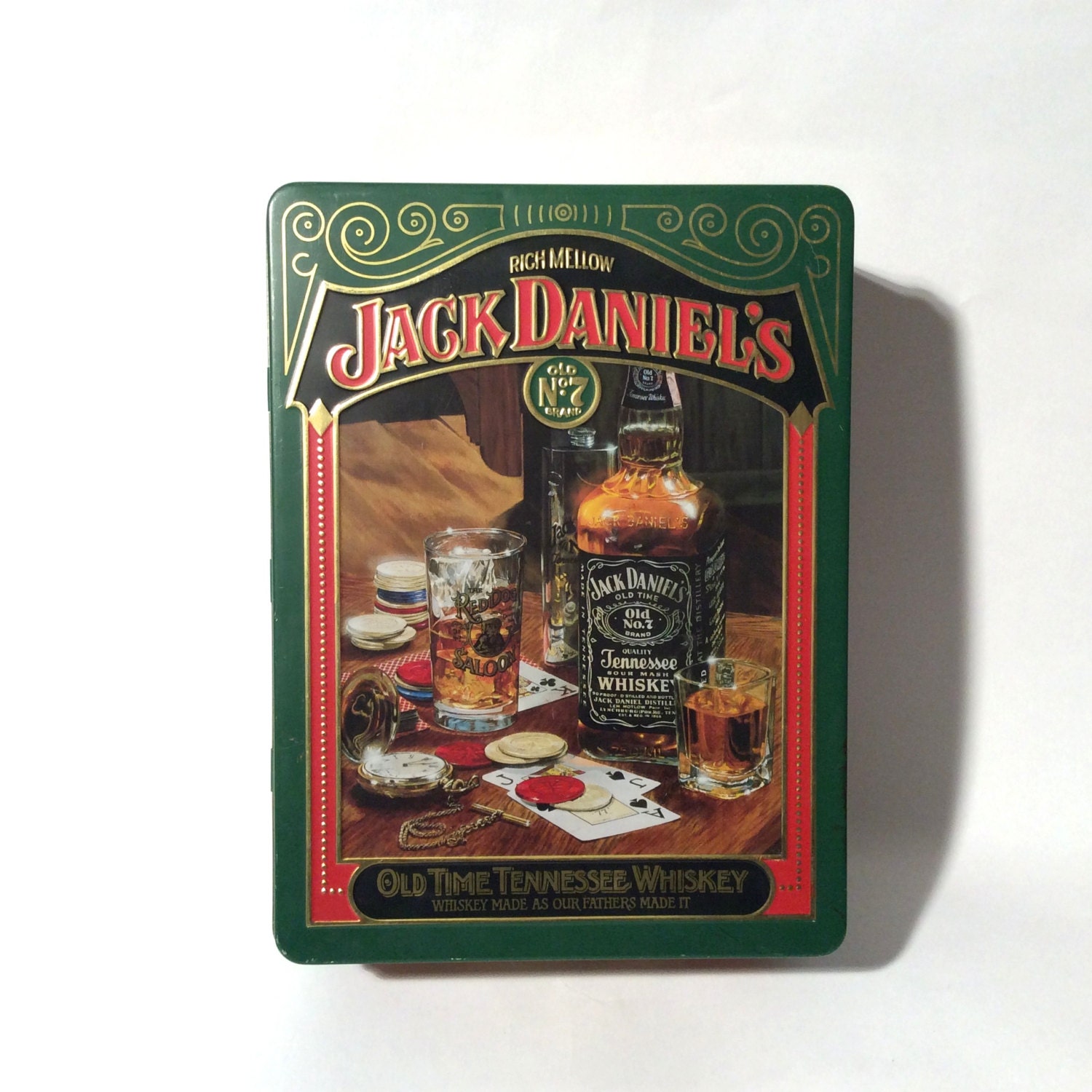 Vintage Jack Daniels Whiskey Box Hinged Tin With 1906 Letter, Man
