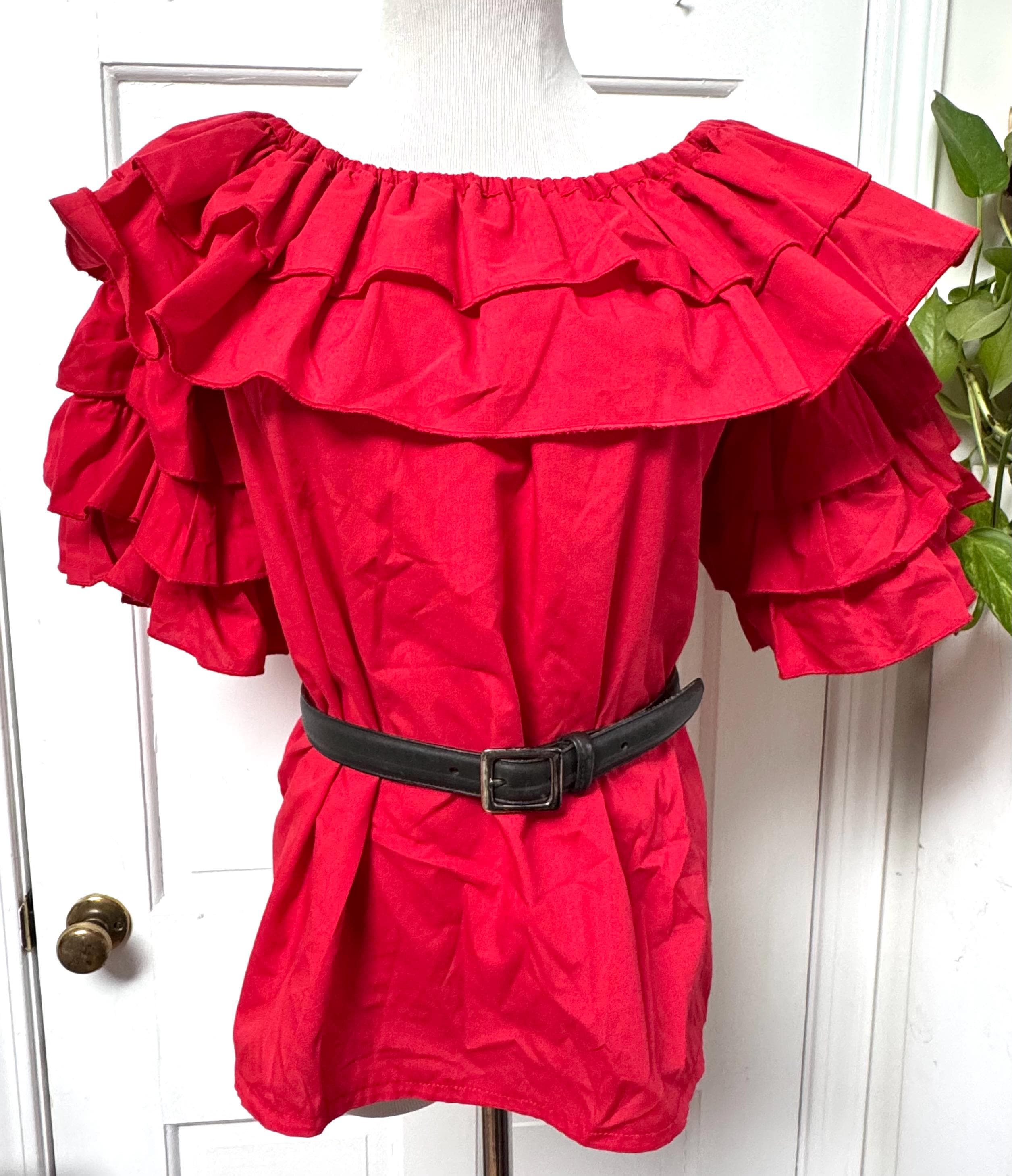 Flamencoブラウス赤 Red Flamenco Top - Etsy