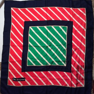 Vintage 1970s YSL French Designer Haute Couture Yves Saint Laurent Oversized Geometric Mod Silk Scarf, Amazing, Yves Saint Laurent Huge!