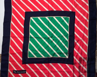 Vintage 1970s YSL French Designer Haute Couture Yves Saint Laurent Oversized Geometric Mod Silk Scarf, Amazing, Yves Saint Laurent Huge!