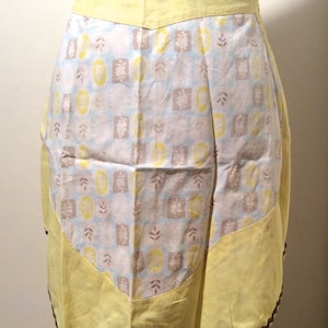 Vintage 1950s MCM handmade half apron, super duper soft!