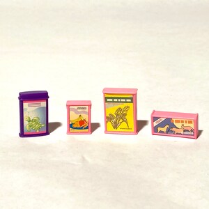 Vintage 1990s 11.5"/30 cm Fashion Doll 1:6 Scale Miniature Set of 4 Boxes/Cartons Pantry Kitchen Customize Shelf Cereal Crackers Dry Goods