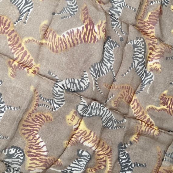 Vintage 1990s Lovely Chiffon Animal Print Zebra T… - image 2