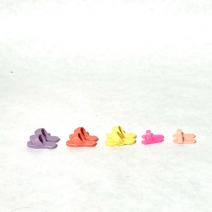 Vintage 1990s 11.5&quot;/30 cm Fashion Doll 1:6 Scale Miniature Choice of Flatfoot Sandals Purple Melon Yellow Pink Peach/Summer Pool Fun