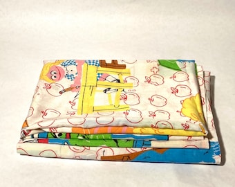 Vintage 1980s Sesame Street Flat Twin Sheet/Big Bird/Ernie/Bert/Cookie Monster/Oscar the Grouch/Crafting/Masks/DIY/Fabric/Classic/Kids