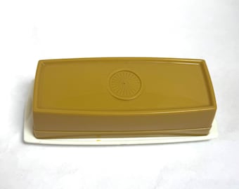 Vintage 1970s Green Plastic Butter Dish Tupperware-like