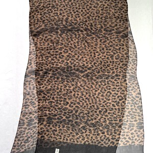 Vintage 1990s Utter Classic Henri Bendel NYC Large Animal Print Silk Chiffon Made in Italy Scarf/Iconic