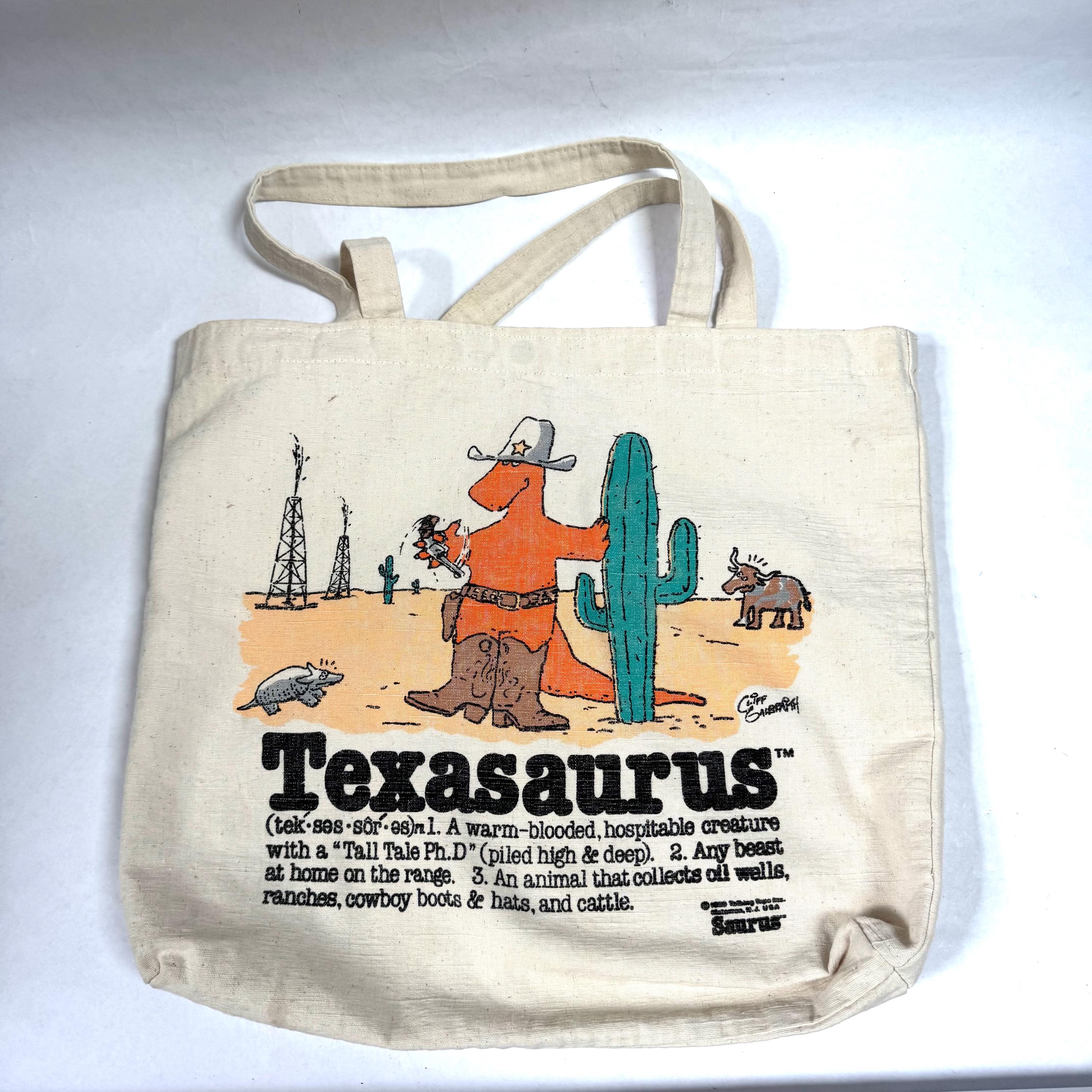 Vintage 1980s Texasaurus Tote Bag/collectible and Crazy Cool/100