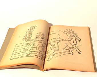 Vintage 1960s Saalfield Paperback Bunny Rabbit Coloring Book