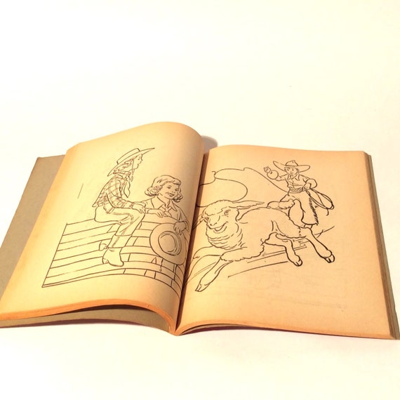 Vintage 1960s Saalfield Paperback Bunny Rabbit Coloring Book