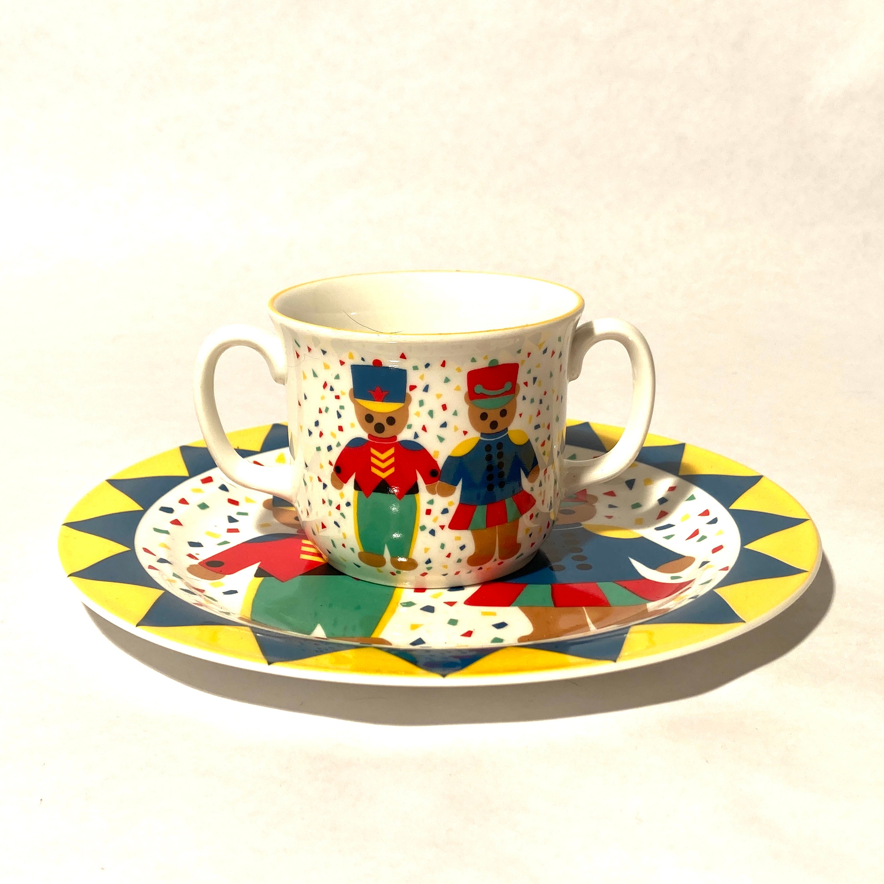 Vintage 1980s Gear Kids Plate and Cup Set/iconic Marching Bears