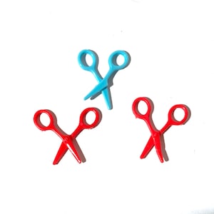 Vintage 1990s 11.5&quot;/30 cm Fashion Doll 1:6 Scale Dollhouse Miniature Selection of Blue and Red Miniature Scissors/Cute Details/Perfect YAY!