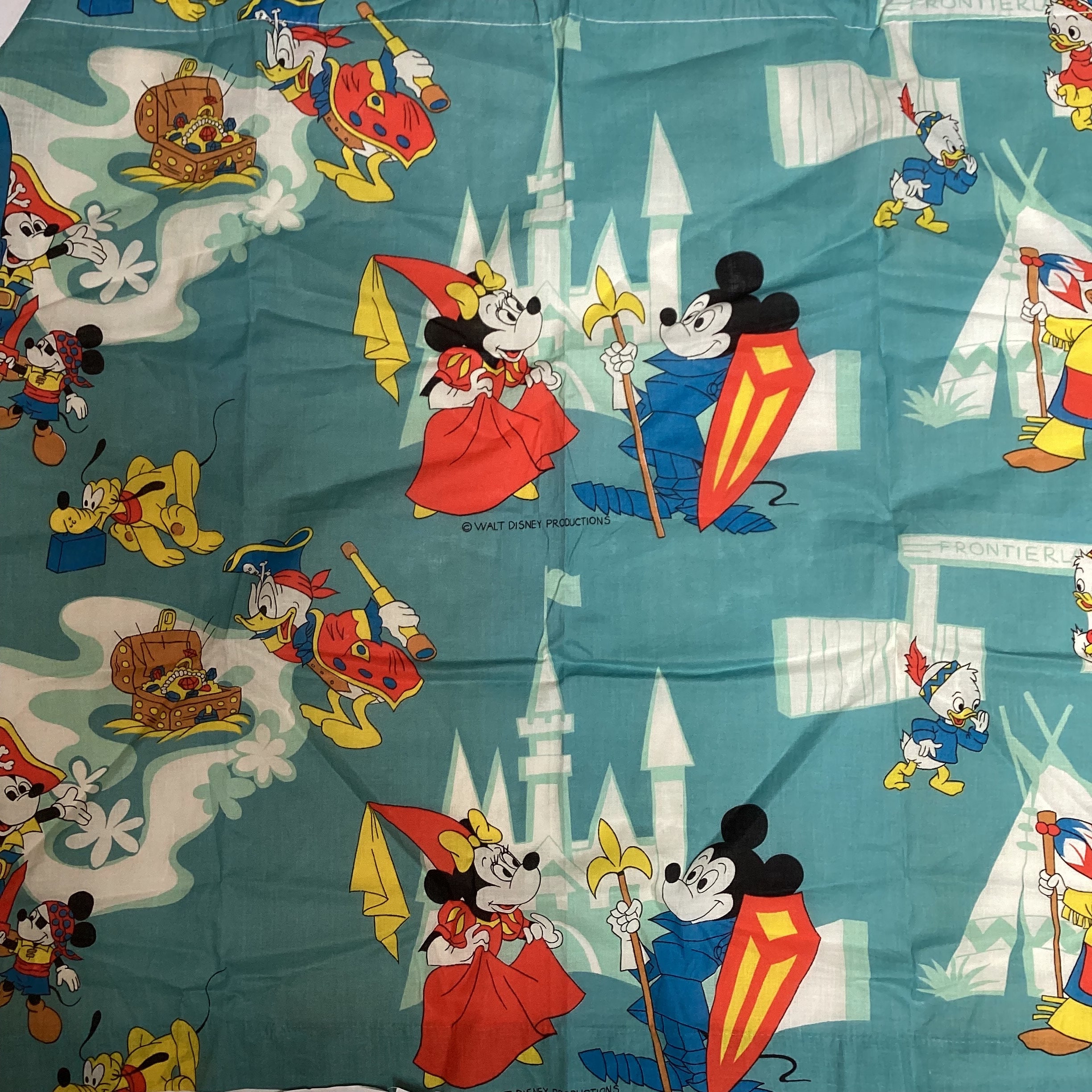 ディズニー　パネルカーテン　　レトロ Vintage 1960s Set of 2 Walt Disney Mickey Mouse Disneyland Curtain