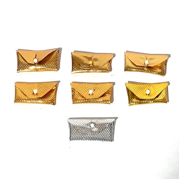Vintage 1980s 11.5"/30cm Fashion Doll 1:6 Scale Miniature Classic Clone Gold and Silver Clutch Purse/Flair and Fabulous