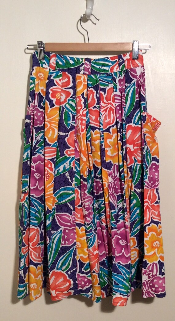 Vintage Early 1990s Bright, Bold, Rainbow Batik F… - image 4