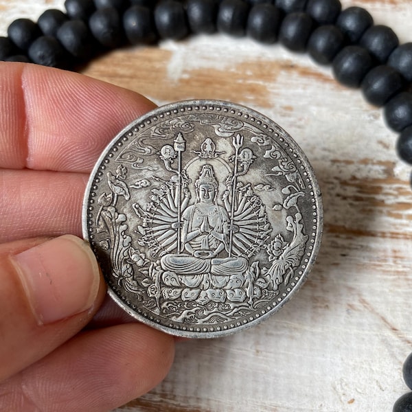 Guan Yin Amulet Coin / Good Luck Buddhist Amulet / Guan Yin Amulet / Good luck Amulet / Good Luck / Kuan Yin Amulet Coin / Gift for Yogi