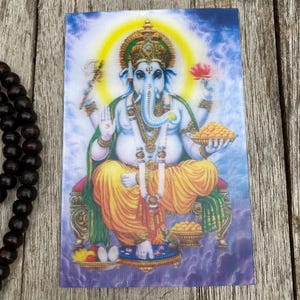 Ganesh Hologram Postcard // Ganesh Wall Art // Lord Ganesh // Ganesh Art Print // Devotional Art  // Ganesha Postcard // Gift for Yogi