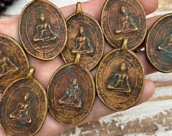Thai Buddha Amulet Pendant // Thailand Amulet // Gift for Yogi // Buddhist Amulet // Meditating Buddha Pendant // Buddha Charm Pendant