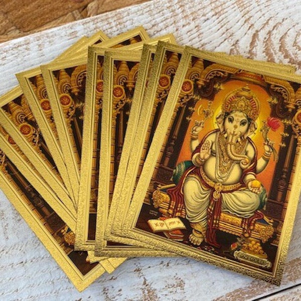 Set of 10 Ganesh Amulet Cards / Ganesh Image / Ganesh / Ganesha / Ganesh Amulet / Lord Ganesh / Spiritual / Ganapati / Hindu God / Talisman