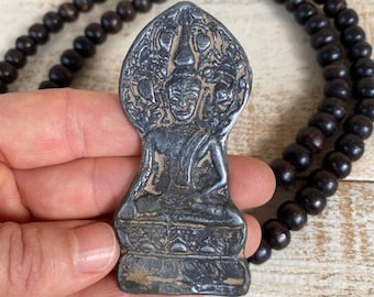 Thai Seated Meditating Buddha Amulet, Buddhist Alter Amulet, Spiritual Gift, Thailand Amulet, Gift for Yogi, Buddhist Talisman, Good Luck