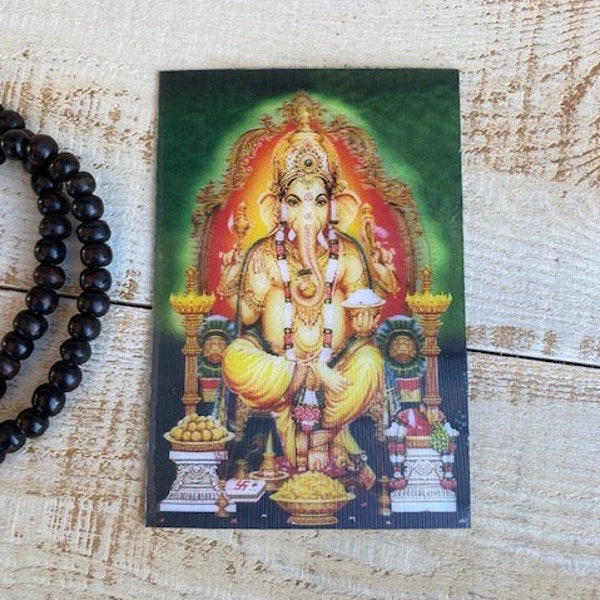 Ganesh Hologram Print // Ganesh Art // Hologram Ganesh // Ganesha Print // Ganesh Image // Ganesha Postcard // Ganesha Wall Print // Ganesh