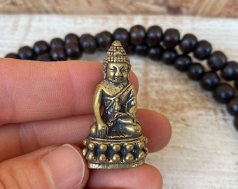 Small Brass Thai Meditating Buddha Statue, Buddha Statue,  Gift for Yogi, Buddhist Talisman, Alter Amulet, Pocket Talisman, Good Luck Gift