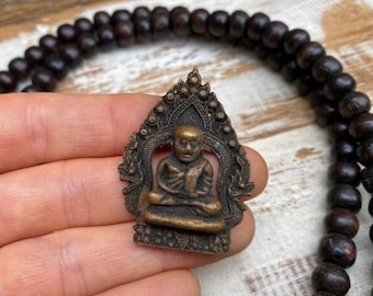Thai Buddha Amulet Pendant // Thailand Amulet // Gift for Yogi // Buddhist Amulet // Meditating Buddha Pendant // Buddhist Talisman Charm