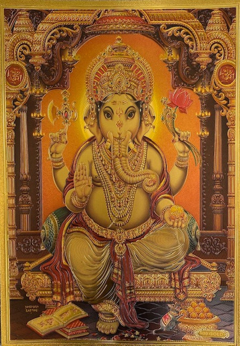 Ganesh Wall Art // Ganesha Art // Ganesh Print // Ganesh Image // Ganesh Poster // Lord Ganesha // Spiritual Decor // Devotional Art image 8