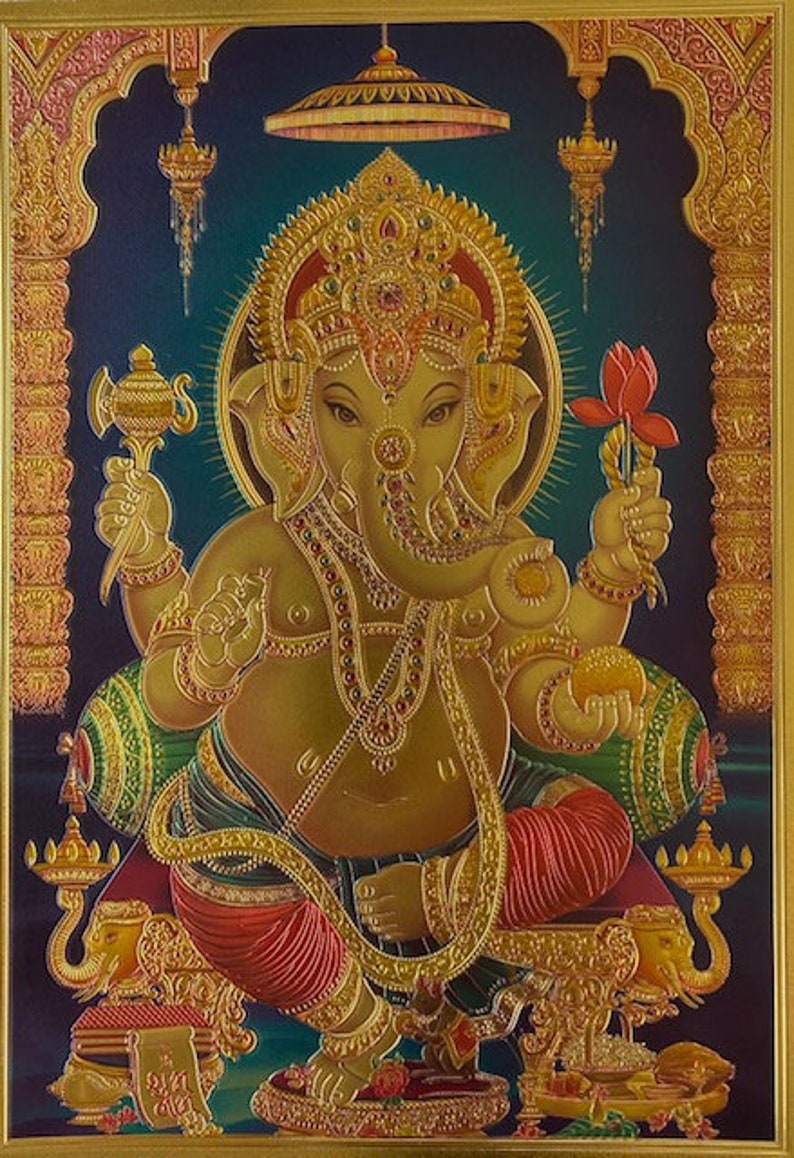 Ganesh Wall Art // Ganesha Art // Ganesh Print // Ganesh Image // Ganesh Poster // Lord Ganesha // Spiritual Decor // Devotional Art image 6