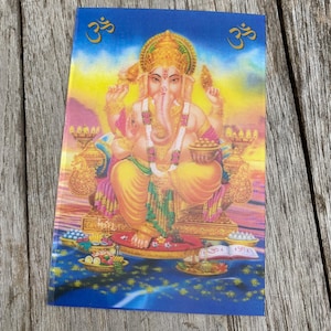Ganesh Hologram Postcard // Ganesh Wall Art // Gift for Yogi // Ganesh // Ganesh Art Print // Devotional Art // Ganapati // Ganesha Postcard