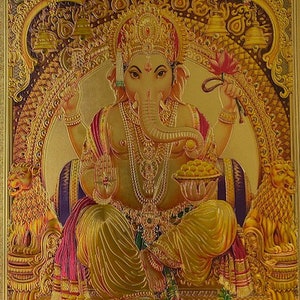 Ganesh Wall Art // Ganesha Art // Ganesh Print // Ganesh Image // Ganesh Poster // Lord Ganesha // Spiritual Decor // Devotional Art image 4