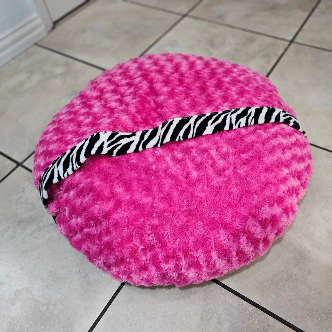 Small Dog Bed Size 26 Minky Fabric Pink Dog Pocket Bed Etsy