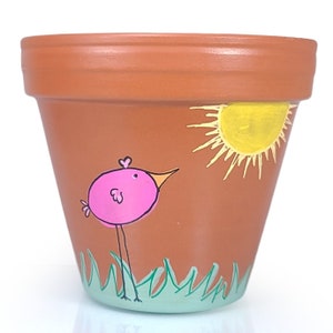 Personalized Pot Unique gift for a Plant Lover or for Any Occasion, Hand Painted Terra Cotta Indoor Planter Pot for Plants - Cute Flower Pot
