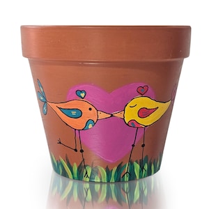 Personalized Pot Unique gift for a Plant Lover or for Any Occasion, Hand Painted Terra Cotta Indoor Planter Pot for Plants - Cute Flower Pot