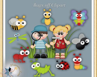 Summer Clipart, Spring, Bugs Off Garden