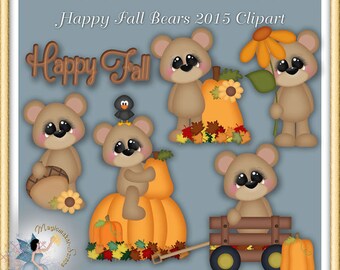 Autumn Clipart, Fall, Teddy bears, Happy Fall Bears 2015