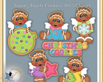 Christmas Clipart, Holiday, Ginger, Gingerbread, Sugar Angels Cookies 2015