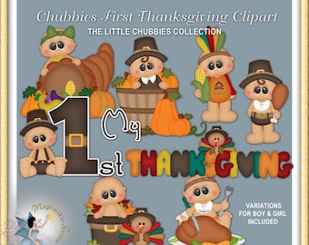 Baby Clipart, Chubbies First Thanksgiving