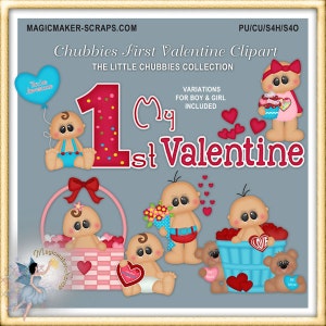 Baby Clipart, Chubbies First Valentine