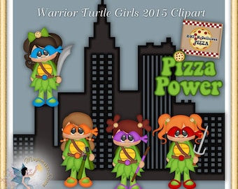 Turtles Clipart, Warrior Turtle Girls 2015