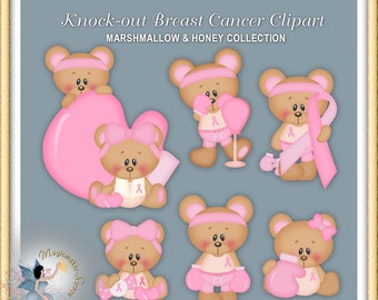 Teddy Bear Clipart, Knock Out Breast Cancer, Marshmallow and Honey