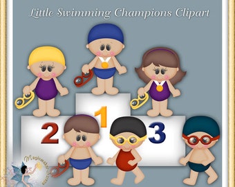 Swimming Champions Sports Clipart