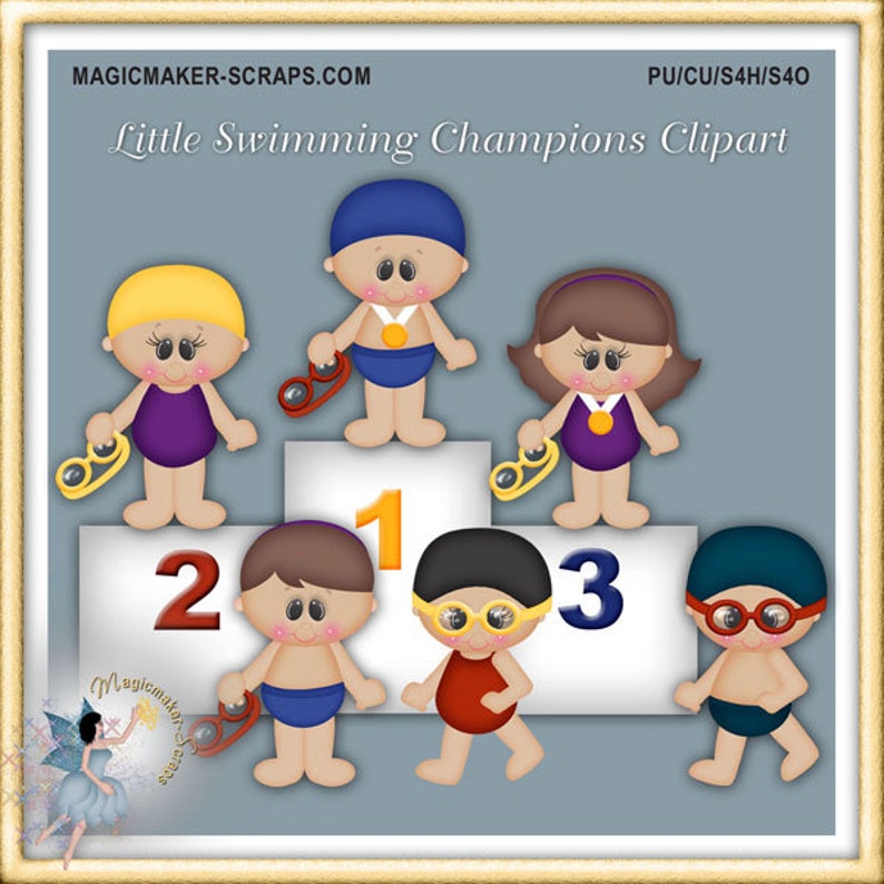 Swimming Champions Sports Clipart image 1