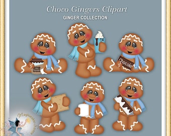 Gingerbread Clipart, Chocolate Winter