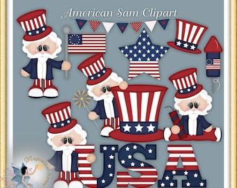 Independence Day Clipart, Patriotic, 4th of July, American Sam