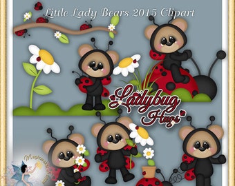 Laby bug clipart, Summer Teddy Bears, Little Lady Bears Clipart 2015