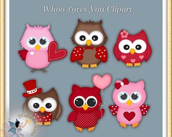 Owl Valentines Clipart