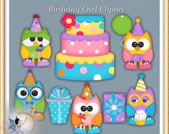 Birthday Party Owl Clipart