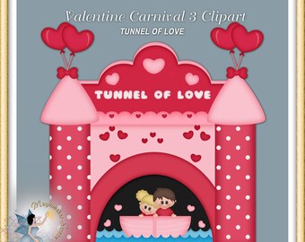 Valentine Carnival Clipart, Tunnel of Love