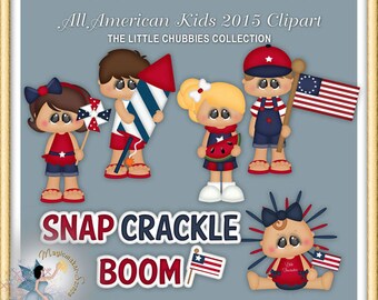 Independence Day Clipart, 4th of July, Patriotic, Chubbies, All American Kids 2015